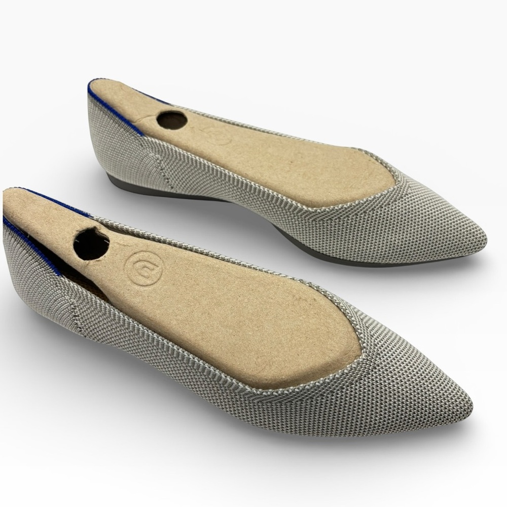 Rothy's The Point pointed-toe flats in a grey birdseye knit pattern Size 5 EPOC